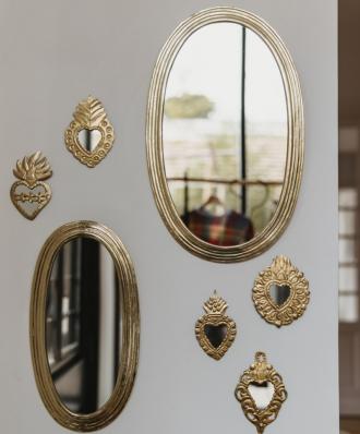 Miroir en Laiton Doré Ovale KATAC