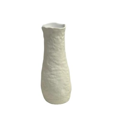 Vase en Céramique Blanc H 36cm SHOK